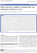 Cover page: Btbd3 expression regulates compulsive-like and exploratory behaviors in mice