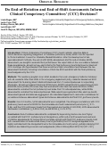 Cover page: Do End-of-Rotation and End-of-Shift Assessments Inform Clinical Competency Committees’ (CCC) Decisions?