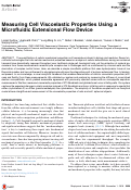 Cover page: Measuring Cell Viscoelastic Properties Using a Microfluidic Extensional Flow Device