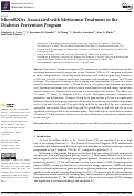 Cover page: MicroRNAs Associated with Metformin Treatment in the Diabetes Prevention Program