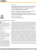 Cover page: Spray-dried plasma attenuates inflammation and lethargic behaviors of pregnant mice caused by lipopolysaccharide