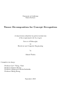 Cover page: Tensor Decomposition for Concept Recognition