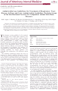 Cover page: Antimicrobial use Guidelines for Treatment of Respiratory Tract Disease in Dogs and Cats: Antimicrobial Guidelines Working Group of the International Society for Companion Animal Infectious Diseases