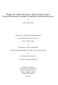 Cover page: Design of Complex Systems to Achieve Passive Safety: Natural Circulation Cooling of Liquid Salt Pebble Bed Reactors