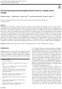 Cover page: Obesity Heterogeneity by Neighborhood Context in a Largely Latinx Sample.