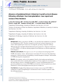 Cover page: Absence of peripheral blood chimerism in graft‐vs‐host disease following orthotopic liver transplantation: case report and review of the literature