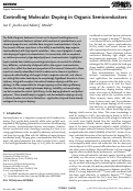 Cover page: Controlling Molecular Doping in Organic Semiconductors
