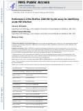 Cover page: Performance of the BioPlex 2200 HIV Ag-Ab assay for identifying acute HIV infection