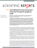 Cover page: Controlling the transverse proton relaxivity of magnetic graphene oxide.