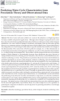 Cover page: Predicting Water Cycle Characteristics from Percolation Theory and Observational Data