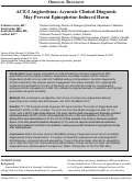 Cover page: ACE-I Angioedema: Accurate Clinical Diagnosis May Prevent Epinephrine-Induced Harm