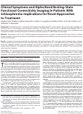 Cover page: Clinical Symptoms and Alpha Band Resting-StateFunctional Connectivity Imaging in Patients WithSchizophrenia: Implications for Novel Approachesto Treatment