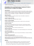 Cover page: Integrating Science and Engineering to Implement Evidence-Based Practices in Health Care Settings