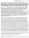 Cover page: Association of genetic variation with systolic and diastolic blood pressure among African Americans: the Candidate Gene Association Resource study