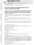 Cover page: Short-term blood pressure variability and brain functional network connectivity in older adults