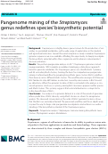 Cover page of Pangenome mining of the Streptomyces genus redefines species biosynthetic potential.