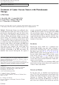 Cover page: Treatment of Canine Osseous Tumors with Photodynamic Therapy: A Pilot Study