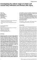 Cover page: Investigating the cellular origin of rotator cuff muscle fatty infiltration and fibrosis after injury.