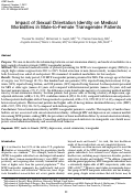 Cover page: Impact of Sexual Orientation Identity on Medical Morbidities in Male-to-Female Transgender Patients