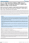 Cover page: Use of a high resolution melting (HRM) assay to compare gag, pol, and env diversity in adults with different stages of HIV infection.