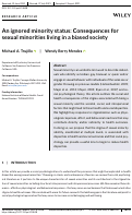 Cover page: An ignored minority status: Consequences for sexual minorities living in a biased society