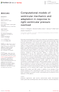 Cover page: Computational models of ventricular mechanics and adaptation in response to right-ventricular pressure overload