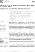 Cover page: Adolescent COVID-19 Vaccine Decision-Making among Parents in Southern California.