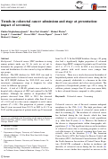 Cover page: Trends in colorectal cancer admissions and stage at presentation: impact of screening