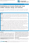 Cover page: Child/Adolescent Anxiety Multimodal Study (CAMS): rationale, design, and methods