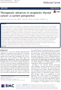 Cover page: Therapeutic advances in anaplastic thyroid cancer: a current perspective