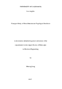 Cover page: Transport Study of Three-Dimensional Topological Insulators