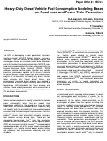 Cover page: Heavy-Duty Diesel Vehicle Fuel Consumption Modeling Based on Road Load and Power Train Parameters