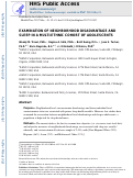 Cover page: Examination of neighborhood disadvantage and sleep in a multi-ethnic cohort of adolescents.