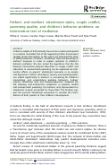 Cover page: Fathers’ and mothers’ attachment styles, couple conflict, parenting quality, and children’s behavior problems: an intervention test of mediation