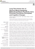 Cover page: Long-Term Home-Use of Sensory-Motor-Integrated Bidirectional Bionic Prosthetic Arms Promotes Functional, Perceptual, and Cognitive Changes