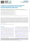 Cover page: Comparative transcriptomics provides insights into molecular mechanisms of zinc tolerance in the ectomycorrhizal fungus Suillus luteus