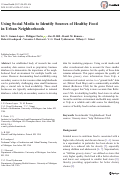 Cover page: Using Social Media to Identify Sources of Healthy Food in Urban Neighborhoods.