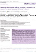 Cover page: Locus coeruleus integrity and neuropsychiatric symptoms in a cohort of early‐ and late‐onset Alzheimer's disease