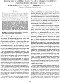 Cover page: Knowing what he could have shown: The role of alternatives in children‚Äôs
evaluation of under-informative teachers