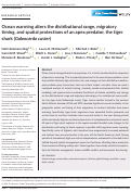 Cover page: Ocean warming alters the distributional range, migratory timing, and spatial protections of an apex predator, the tiger shark (Galeocerdo cuvier).