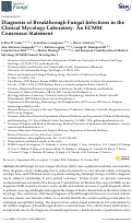 Cover page: Diagnosis of Breakthrough Fungal Infections in the Clinical Mycology Laboratory: An ECMM Consensus Statement