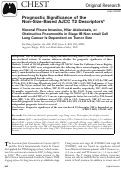 Cover page: Prognostic Significance of the Non–Size-Based AJCC T2 Descriptors Visceral Pleura Invasion, Hilar Atelectasis, or Obstructive Pneumonitis in Stage IB Non-small Cell Lung Cancer Is Dependent on Tumor Size