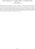 Cover page: Visual Clustering on a Computer Display: A Validation Study