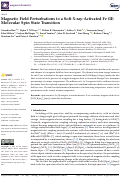 Cover page: Magnetic Field Perturbations to a Soft X-ray-Activated Fe (II) Molecular Spin State Transition