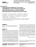 Cover page: High-Resolution Melting Is a Sensitive, Cost-Effective, Time-Saving Technique for BRAF V600E Detection in Thyroid FNAB Washing Liquid: A Prospective Cohort Study