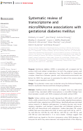 Cover page: Systematic review of transcriptome and microRNAome associations with gestational diabetes mellitus