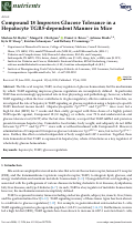 Cover page: Compound 18 Improves Glucose Tolerance in a Hepatocyte TGR5-dependent Manner in Mice.