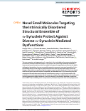 Cover page: Novel Small Molecules Targeting the Intrinsically Disordered Structural Ensemble of α-Synuclein Protect Against Diverse α-Synuclein Mediated Dysfunctions