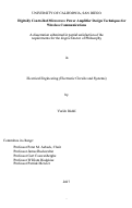 Cover page: Digitally Controlled Microwave Power Amplifier Design Techniques for Wireless Communications