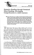 Cover page: Extensive Reading through Sustained Silent Reading: Developing Comprehension in Adult Learners